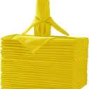 50pcs Polyester Cloth Napkins - 17 x 17 inch Yellow Dinner Washable Napkins with Hemmed Edges for Restaurant/Wedding/Hotel(50,Yellow)