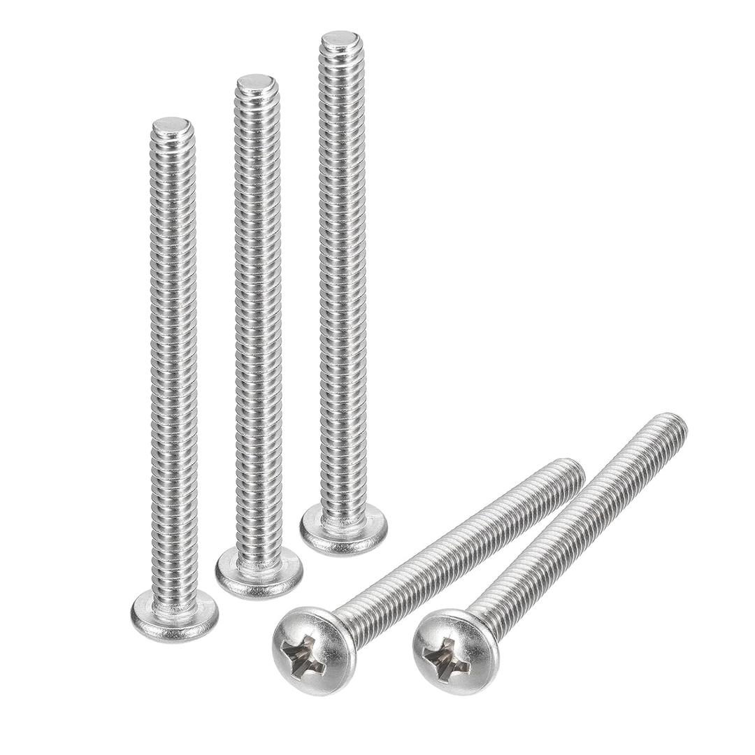 uxcell #10-24x4 Pan Head Machine Screws, 304 Stainless Steel 18-8 Screw, Phillips Drive, Fully Threaded, Bright Finish, Pack of 10