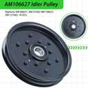 2 Pack AUC16698 Idler Pulley Replaces AM106627, AM121602 for John Deere Z520 Z465 Z445 Z425 Z245 Z225 X500 X320 X300 STX38 LX280 LT180 LT166 LT155 LT150 GT235 F725 F525 345 325 265 Tractors, A12 2xAM106627