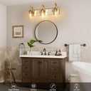 3-Light Brushed Nickel Bathroom Light Fixture With Clear Glass Shade, 23.62'' Modern Vanity Wall Lights for Bedroom Hallway Living Room (E26 Base)