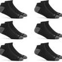 Fruit of the Loom Men's Dual Defense No Show Socks (12 Pack) (Black)