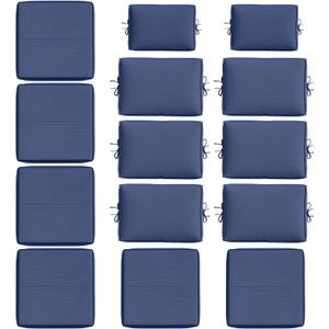 14 Pcs Outdoor Cushion Slipcovers All-Weather Patio Cushion Covers, Replacement Waterproof with Zipper for Patio Furniture, Sectional Couch 3 Sizes, Covers Only