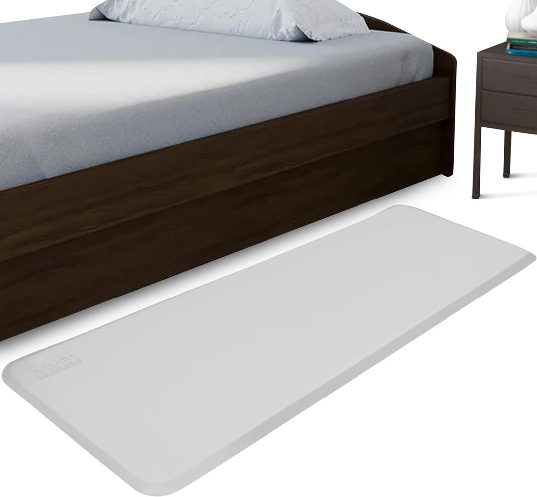 Vive Fall Mat - 72" x 24" Bedside Fall Safety Protection Mat for Elderly, Senior, Handicap - Prevention Pad Reduce Risk of Injury from Impact - Prevent Bed Falling - Anti Fatigue, Standing Non Slip (Grey)