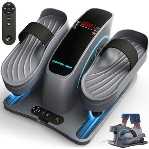 Under Desk Elliptical,Electric Ellipse Leg Exerciser as Seen on Tv for Seniors with 12 Adjustable Speed Levels Seated Pedal Exerciser with Remote Control and Strap Pedals,Portable & Quiet