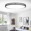 DLLT Flush Mount LED Ceiling Light: 32 Inch 5CCT (3000K-6000K) & Dimmable Ceiling Light Fixtures for Bedroom Hallway - 45W Modern Black Super Bright Kitchen Lighting Fixtures Ceiling, 34.44 x 19.6 x 5.51 inches