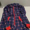 dressfan Unisex Pajamas Plaid Hooded Cozy Jumpsuit Zipper Onesie Christmas Pajamas for Family Couples Women Men (Small, Blue Red Check)