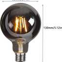 Lxcom Lighting G95 G30 Decorative Light Bulb 4W 120V Globe LED Bulbs Warm White 2200K Smoke Grey Glass Edison Filament Bulbs E26/E27 Base for Home Bar Resturant, 4 Pack