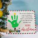 Baby Handprint Art - First Christmas Handprint & Footprint DIY Wooden Hanging Sign - Merry Christmas Home Decor - Xmas Gifts for New Mom, Dad, Grandparents - School Activity - 10x8 Inches
