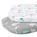Stretch Fitted Bassinet Sheet Set BROLEX 2 Pack Cradle Sheets for Bassinet Pad/Mattress,Unisex Boys Girls,Ultra Soft,Pink-Bellied Rabbit