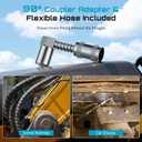 Seesii 8000PSI Grease Gun Kit: Heavy Duty Pistol Grip Grease Gun with 14oz Capacity, Quick-Release Coupler, 90 Adapter, Flexible Hose, Rigid Pipe for Automotive, Agricultural, Industrial, Marine