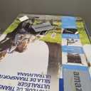 Medline Ultra Lightweight Transport Wheelchair for Adults, Foldable, 19-Inch Seat Width, Blue Frame, Black Upholstery