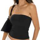 EasyGala Womens Cotton Tube Tops Sexy Fitted Strapless Shirts Basic Going Out Bandeau Tops Cute Trendy Summer Clothes M