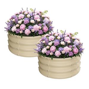 ZXZYHFTY Round Galvanized Raised Garden Bed kit,White Outdoor Garden Raised Planter Box, Round Large Metal Raised Garden Beds for Vegetable 2 * 2 * 1ft 1 Piece ZXZYHFTY Round Galvanized Raised Garden Bed kit,White Outdoor Garden Raised Planter Box, Round Large Metal Raised Garden Beds for Vegetable 2 * 2 * 1ft 1 Piece
