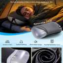 Hikenture Camping Pillow with Removable Cover - Ultralight Inflatable Pillow for Neck Lumbar Support - Upgrade Backpacking Pillow - Washable Travel Air Pillows for Camping, Hiking, Backpacking