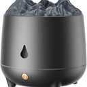 Volcano Flame Diffuser, Aromatherapy Essential Oil Diffuser, 400ml Ultrasonic Cool Mist Humidifier for Bedroom,Office,Home,Yoga, Timer & Auto Shut-Off, Colorful Ambient Night Light (Black)