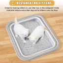 Senior Cat Litter Box, Three Legged Arthritic Open Low Entry for Sick Frail Handicap Disabled Cats, Older Elderly Corner