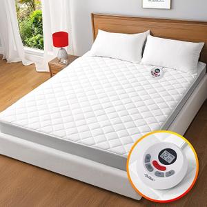 Heated Mattress Pad Twin Size,Electric Mattress Pad with Preheat Functions, Bed Warmer with 12 Heat Settings Controller & 1-12 Hours Auto Shut Off, Machine Washable (39"x75",White)