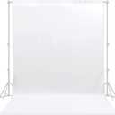 White Backdrop 6x8ft Professional Photography Backdrop for Photoshoots, Studio & Portraits, Wrinkle-Free, Opaque, Machine Washable Polyester, Non-Fading, Reusable for Photo Background