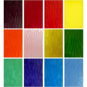 12 Sheets Stained Glass Pack, 6" X 4" Cathedral Art Mosaic Glass Tiles for Crafts, Mixed Texture