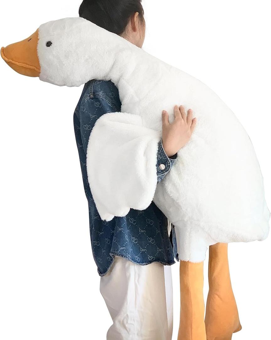 Haengbuk-Goose Stuffed Animal, 35.4in/90cm Giant Sleeping Hugging Pillow, Soft White Swan Plush Toy, Gift for Kids, Friends or Family