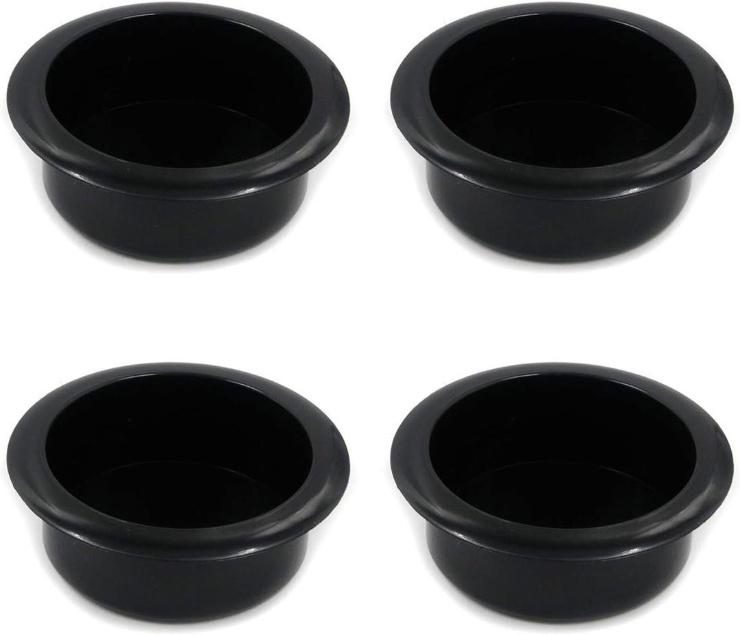 T Tulead 4PCS Cup Holders Sofa Couch Plastic Cup Holder Boat Table Black Cup Holder 3.39" Inner Diameter
