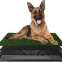 Dog Grass Pad with Tray - 35.5x23.5in Reusable Pee Pads for Dogs - 4-Layer Indoor/Outdoor Artificial Grass Pee Pad - Dog Housebreaking Supplies for Puppy Training by PETMAKER