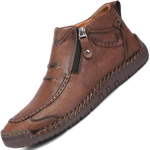 Mens Boots For Men High Top Loafers Shoes Chelsea Leather Casual Dress Men's White Khaki Brown Black Blue Size Boot Man Shoe Formal Oxford (11.5)