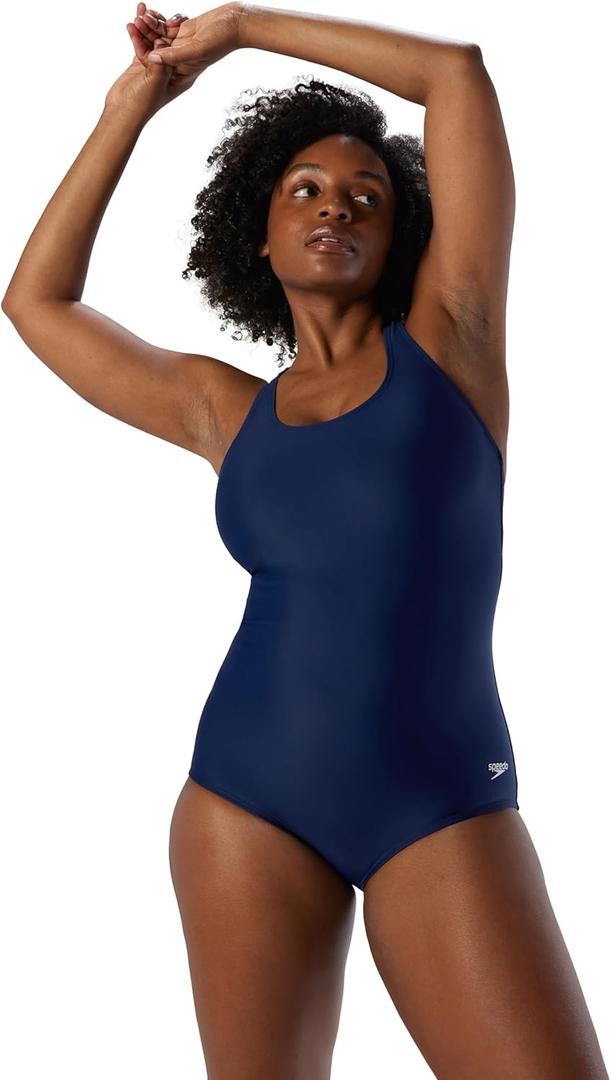 Speedo Women's Swimsuit One Piece Powerflex Ultraback Solid, Size L
