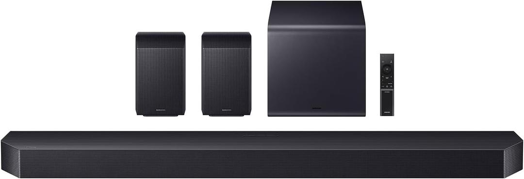 Samsung Q-Series Soundbar HW-Q990H 11.1.4ch with Wireless Subwoofer & Rear Speakers, Wireless Dolby Atmos, Q-Symphony, SpaceFit Sound Pro, Adaptive Sound, Game Mode Pro, Alexa Built-in (2026 Model)