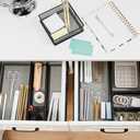 2 x Annova Mesh Stackable Drawer Cabinet and Shelf Organizer Bins Storage Basket School Office Supply Holder Tray- Set of 2 (Black, 6x12x2 Inch)