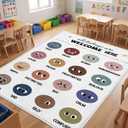 Capoda 4.9x7.6 ft Calming Corner Classroom Rug Boho Emotions Feelings Rug