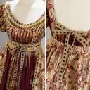 Vibsion Regency Dresses for Women Empire Waist Rose Embroidered Rococo Ball Gown Gothic Victorian Court Dress L Red