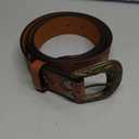 WOWOGO Western Cowgirl Belts for Women Country Cowboy Vintage Leather Engraved Buckle Belt for Jeans Dresses (Fit waist 34-37 inches, 05-brown(flower & Cow))