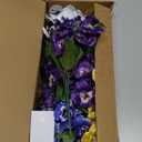 QIANYUN 12 Bundles Artificial Flowers Outdoor UV Resistant Artificial Pansies Faux Plastic Flower in Bulk Fake Outdoor Plants (12, White/Purple/Blue/Yellow)