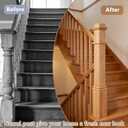tonchean 1 Piece 48 Inch Red Oak Newel Post, Stair Newel with Pedestal, Plain Style Wood Balusters Interior for Staircase Railing Banister Remodeling Replacement