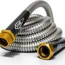TITAN Garden Hose 50FT - 304 Stainless Steel Metal Water Hose, Flexible, Kink-Free, Lightweight, Durable, Crush Resistant Fittings, Easy to Coil, 500 PSI