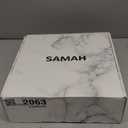 SAMAH White Marble Dog Bowl, Non-Slip Non-Tipping Heavy Dog Food Bowl, Large Weighted Stone Dish, Natural Marble Pet Water Bowl, Easy to Clean, Perfect Gift for Cat & Dog Lovers, Holds 6 Cups(6 lbs)