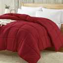 Homelike Moment Comforter King Size - Red Duvet Insert Down Alternative Bed King Comforter, Lightweight Bedding Comforters Quilted Soft All Season Solid Red