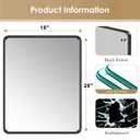 NexaVist 18x28 Black Frame Rectangle Mirror, Black Bathroom ...