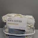 HAOMAIJIA Non Slip couch cover sofa covers for 3 cushion couch Washable sectional couch covers for Dogs pet Furniture Protector Couch Cover Blanket for Living Room (Off white, 91"x150")