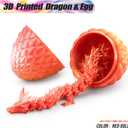 3D Printed Dragon,Mystery Easter Crystal 3D Dragon Egg,Dragon Eggs with Dragon Inside,3D Printed Animals Fidget Desk Decor (Red Gold, 12.5in)