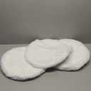 Abbylike 3 Pack 16" Round Cat Dog Bed Cushion Pad Mat Faux Rabbit Fur Pet Sleeping Mat with Small Ball Warm Plush Anti Slip Washable Cat Tree Tower Replacement Cushion Pad for Carrier Crate, White