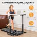 Walking Pad Under Desk Treadmill, Portable Compact Electric Walking Treadmill with Remote Control & LED Display for Home Office, Quiet Fitness Machine, Black