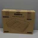 Kitsure Dish Drying Rack for Kitchen Counter, Stainless Steel Sink Organization and Storage Essentials with Cutlery Holder, Home and Appartment Decor, 12''W x 15.5''L, White