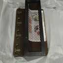 ADIIL Mail and Key Holder for Wall Decorative, Wooden Wall Mount Key Rack Hanger Organizer with 4 Double Key Hooks, Rustic Home Decor for Entryway Hallway, Brown