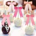 Canlierr Mother's Day Pastel Tie Bows Satin Ribbon Bows with Twist Tie Craft for Gift Wrapping Baby Shower Wedding Birthday