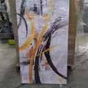 Art Modern Abstract Canvas Wall Art Gold and Orange Painting Prints Artwork Living Room Bedroom Framed Wall Home Decor (F, 8x16inch)