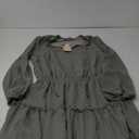 BTFBM Women Fall Dresses 2025 Floral V Neck Long Sleeve Tiered Ruffle Boho Swing Flowy A-Line Mini Dresses Vacation M