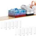 Yieach 10 Pack Acrylic Shelf Dividers for Closet Organization - Suitable for All Cupboard,Wood Shelves -Clear Closet Dividers for T Shirt,Towel,Bag,Purse Dividers,Handbag Organizer,Sweater Organizer