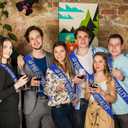 2 x 4 Pcs Prom Royalty Sashes with Gold Glitter, Royal Blue Prom Sash for School Cosplay Pageants Prom Party Dance Graduation Party Favors, Graduation Party Sash (Royal Blue + Gold)